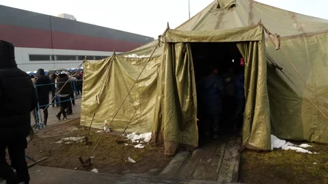 MIGRANT CAMP. BELARUS Stock Footage 166746450