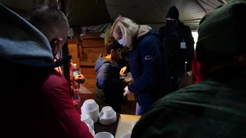 MIGRANT CAMP. BELARUS Video stock 166746551
