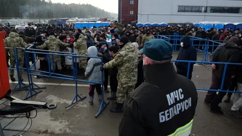 MIGRANT CAMP. BELARUS Stock Footage 166746777