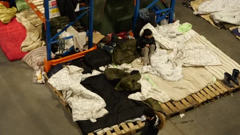 MIGRANT CAMP. BELARUS Stock Footage 166746891