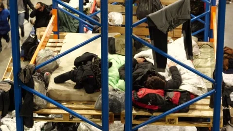 MIGRANT CAMP. BELARUS Video stock 166747150