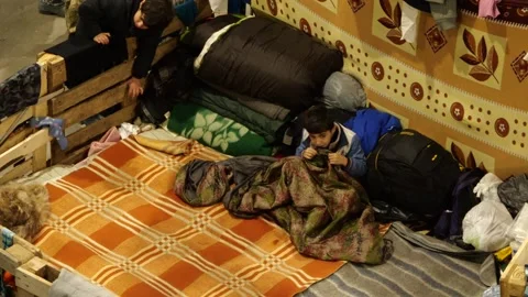 MIGRANT CAMP. BELARUS Stock Footage 166747156