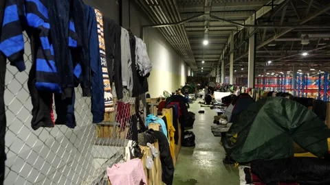 MIGRANT CAMP. BELARUS Stock Footage 166747167