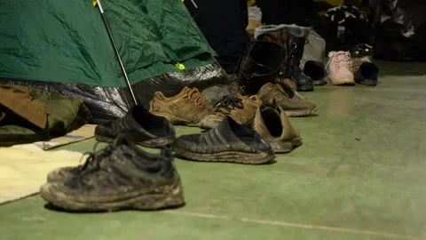 MIGRANT CAMP. BELARUS Stock Footage 166747282