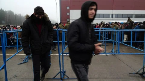 MIGRANT CAMP. BELARUS Stock Footage 166747448