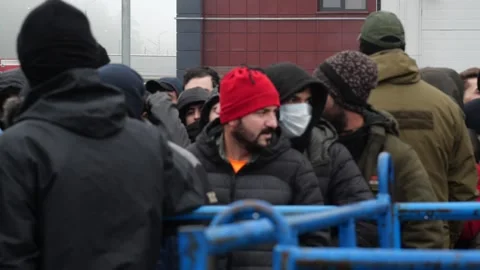 MIGRANT CAMP. BELARUS Stock Footage 166747471