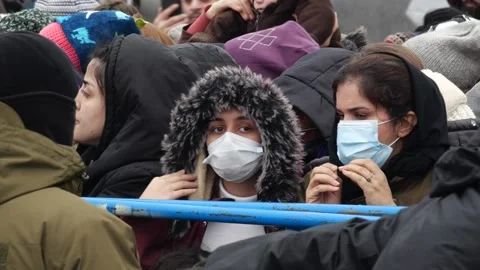 MIGRANT CAMP. BELARUS Video stock 166747569