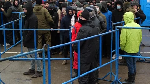 MIGRANT CAMP. BELARUS Video stock 166747611