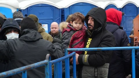 MIGRANT CAMP. BELARUS Stock Footage 166747619