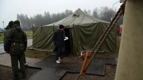 MIGRANT CAMP. BELARUS Stock Footage 166748009