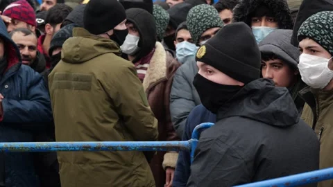 MIGRANT CAMP. BELARUS Stock Footage 166748014