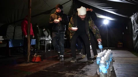 MIGRANT CAMP. BELARUS Video stock 166748321