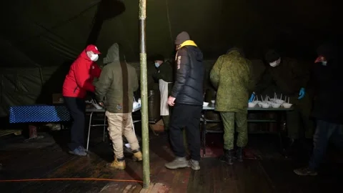 MIGRANT CAMP. BELARUS Stock Footage 166748451