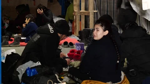 MIGRANT CAMP. BELARUS Stock Footage 166748497