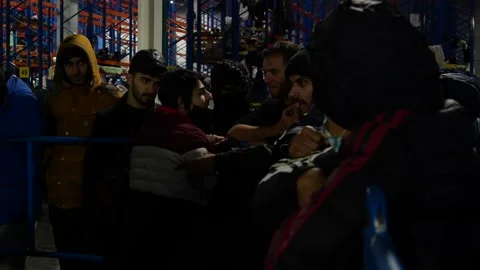 MIGRANT CAMP. BELARUS Stock Footage 166748833