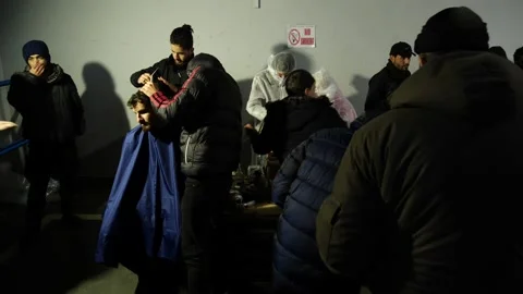 MIGRANT CAMP. BELARUS Video stock 166748840