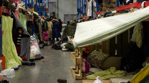 MIGRANT CAMP. BELARUS Stock Footage 166749088