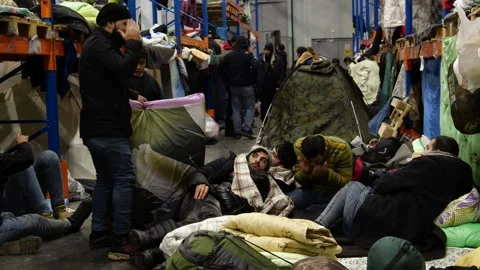 MIGRANT CAMP. BELARUS Stock Footage 166749092
