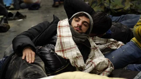 MIGRANT CAMP. BELARUS Stock Footage 166749097