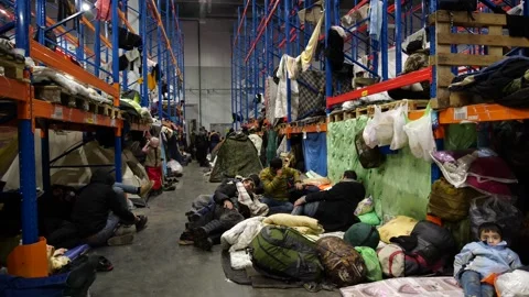 MIGRANT CAMP. BELARUS Stock Footage 166749098