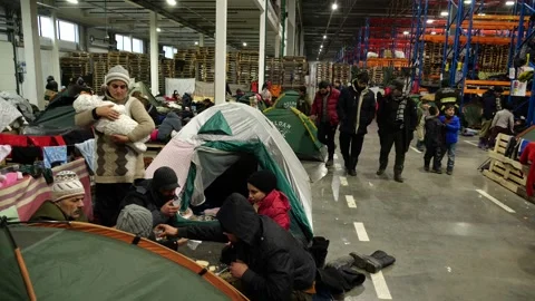MIGRANT CAMP. BELARUS Stock Footage 166749168