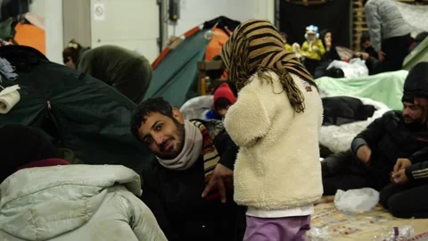 MIGRANT CAMP. BELARUS Video stock 166749170
