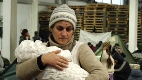 MIGRANT CAMP. BELARUS Video stock 166749188