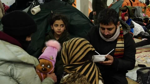 MIGRANT CAMP. BELARUS Stock Footage 166749211