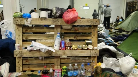 MIGRANT CAMP. BELARUS Stock Footage 166749246