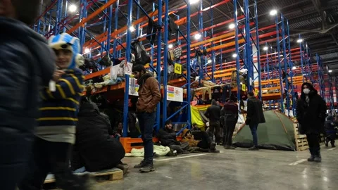 MIGRANT CAMP. BELARUS Stock Footage 166749259