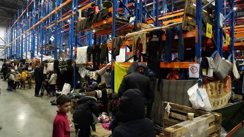 MIGRANT CAMP. BELARUS Stock Footage 166749268