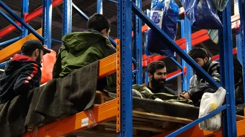 MIGRANT CAMP. BELARUS Stock Footage 166749270