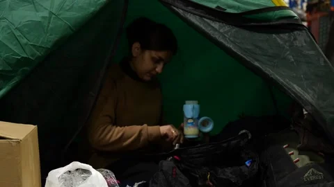 MIGRANT CAMP. BELARUS Stock Footage 166749273