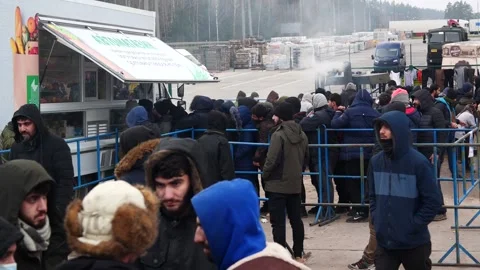 MIGRANT CAMP. BELARUS Stock Footage 167889402