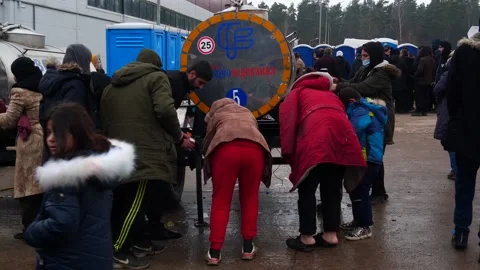 MIGRANT CAMP. BELARUS Stock Footage 167889427
