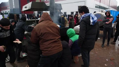 MIGRANT CAMP. BELARUS Stock Footage 167889438