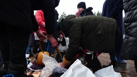 MIGRANT CAMP. BELARUS Stock Footage 167889468