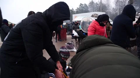 MIGRANT CAMP. BELARUS Stock Footage 167889493