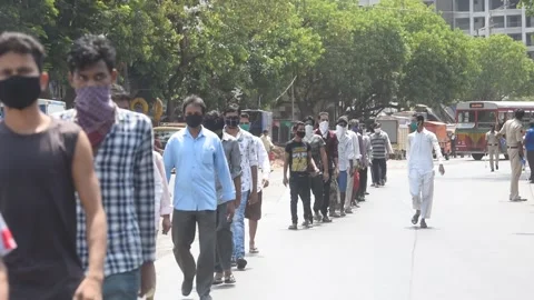 Migrant workers India On Lockdown Due To Coronavirus Pandemic Stock Footage 130323201