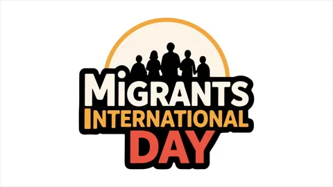 Migrants International Day logo Stock Footage 320912233