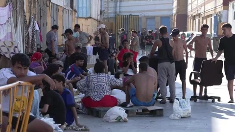 Migrants remaining in Ceuta seek work and a better future, Ceuta, ES - 06 Aug 20 Stock Footage 341624764