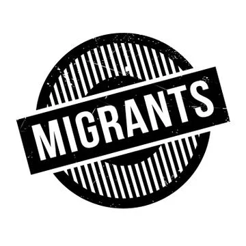 Migrants rubber stamp Stock Illustration