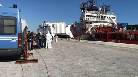 Migrants in Sicily Stock-Footage 125392808