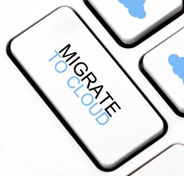 Migrate to cloud button on keyboard Stock Illustration