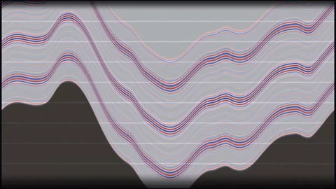Migrated seismic reflection section stacked amplitude subsurface exploration Stock Footage 343062043