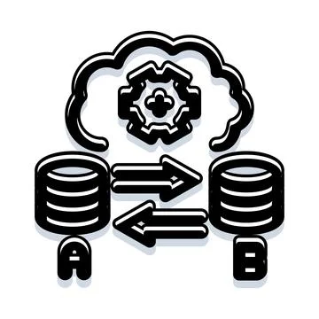 Migrating data between databases in cloud environment Stock Illustration