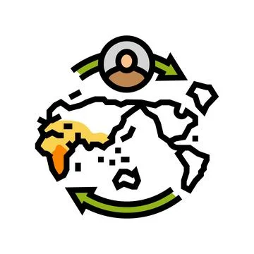 Migration africa human evolution color icon vector illustration 스톡 일러스트