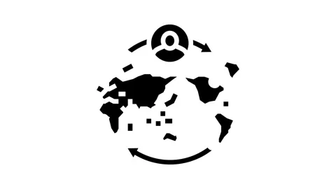 Migration africa human evolution glyph icon animation Stock Footage 326155532