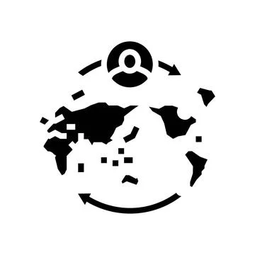 Migration africa human evolution glyph icon vector illustration Illustrazione stock