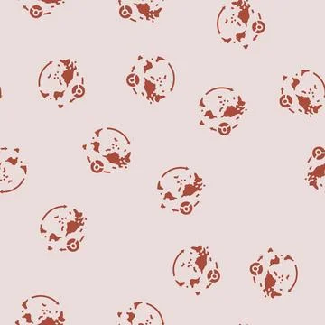 Migration africa human evolution glyph seamless pattern Stock Illustration